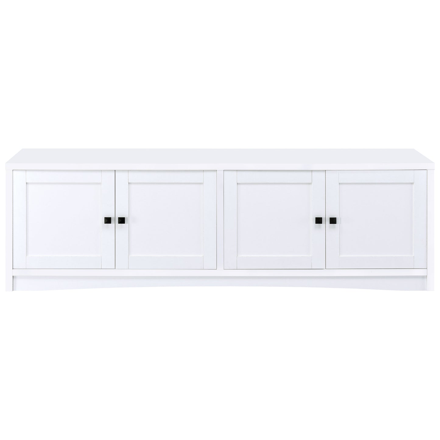 White Engineered Wood TV Stand - 78" Wide