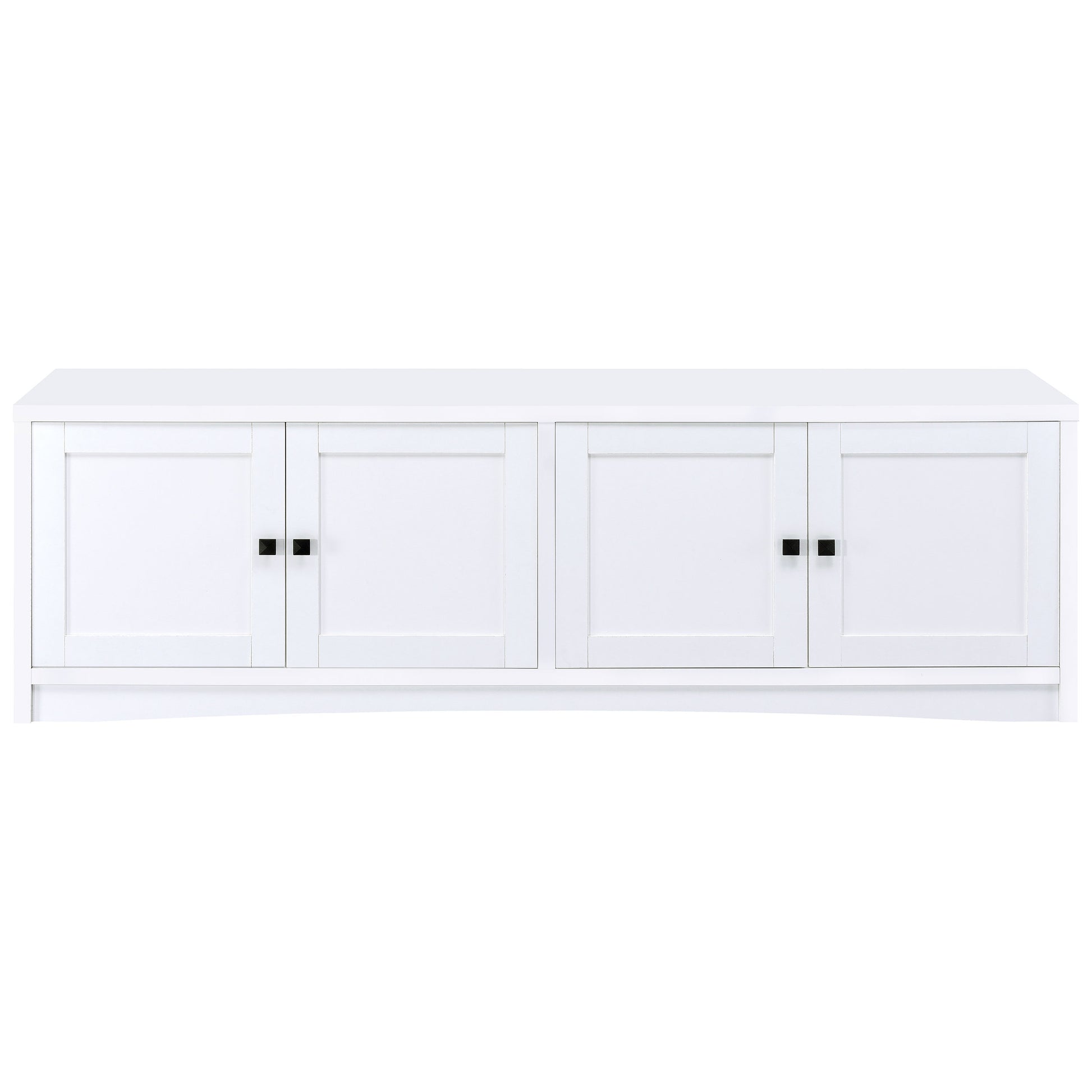 White Engineered Wood TV Stand - 78" Wide