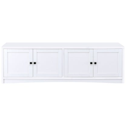 White Engineered Wood TV Stand - 78" Wide