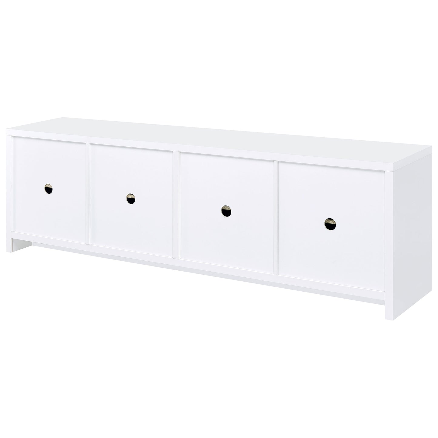 White Engineered Wood TV Stand - 78" Wide