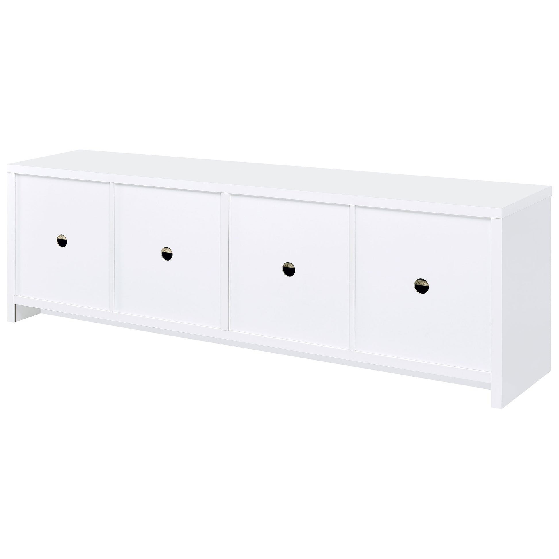 White Engineered Wood TV Stand - 78" Wide