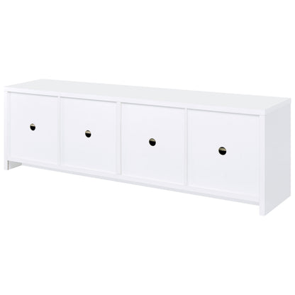 White Engineered Wood TV Stand - 78" Wide