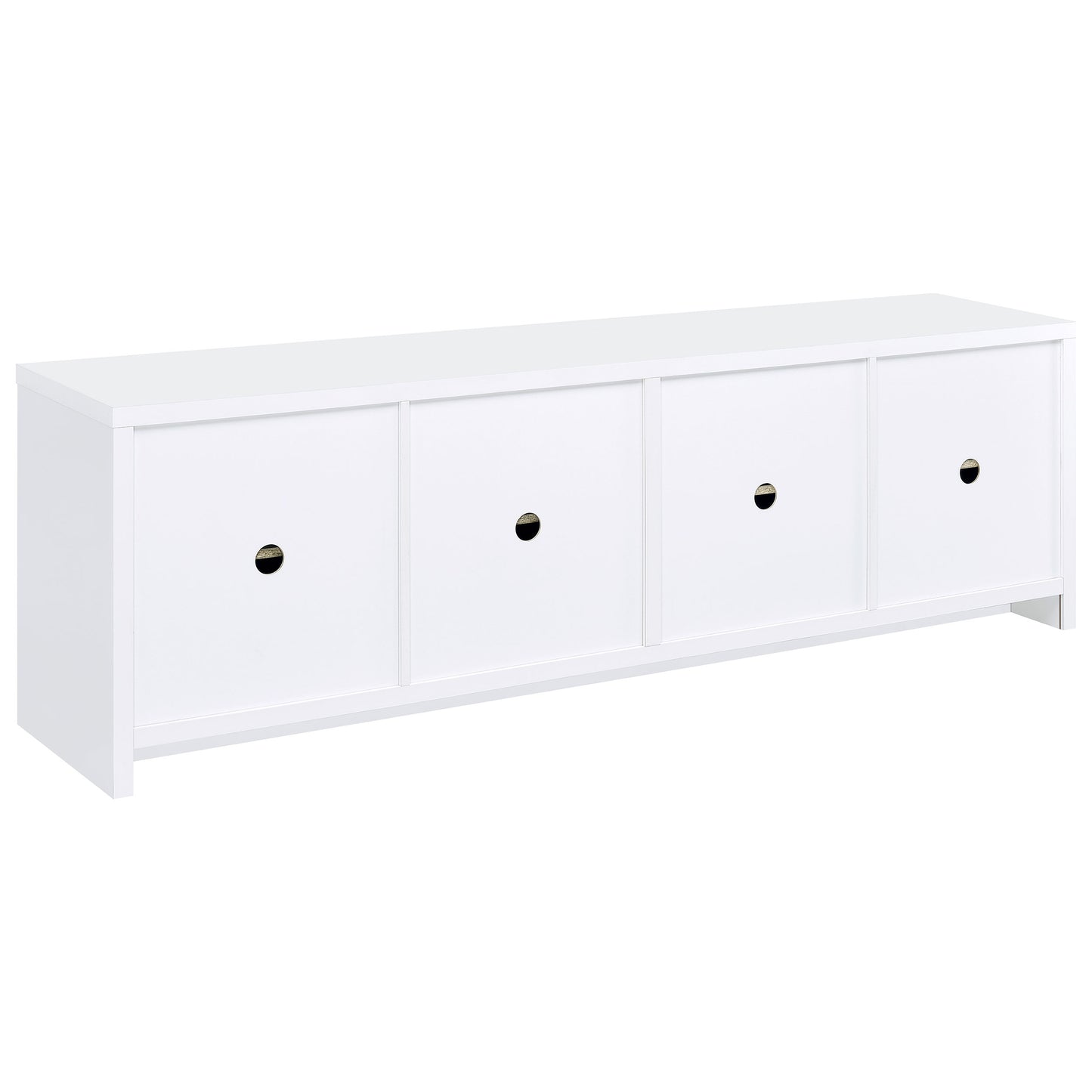 White Engineered Wood TV Stand - 78" Wide