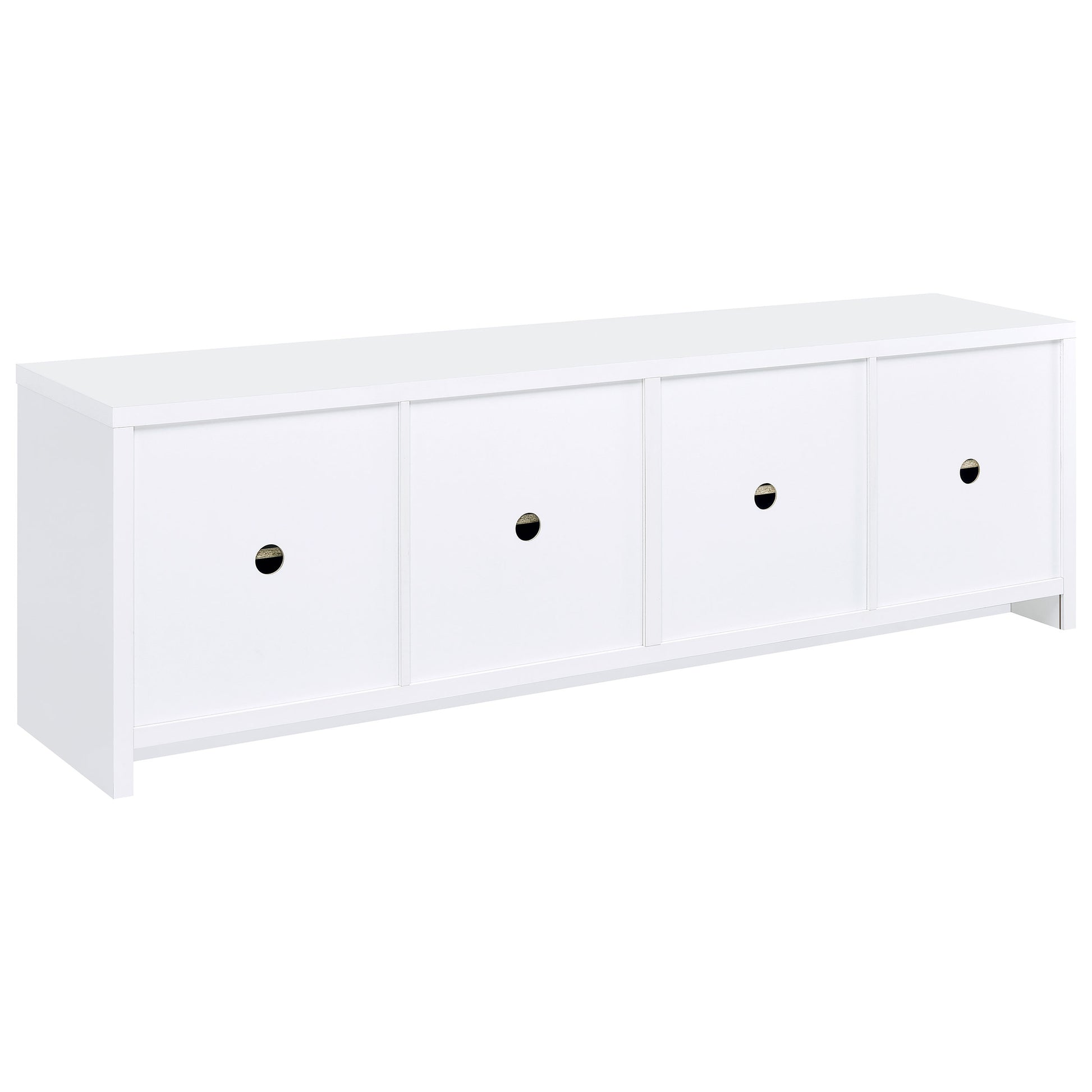 White Engineered Wood TV Stand - 78" Wide