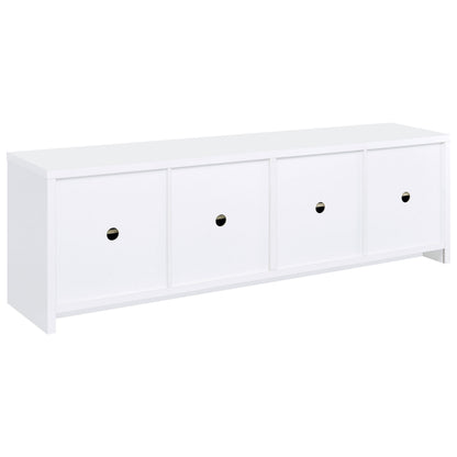 White Engineered Wood TV Stand - 78" Wide
