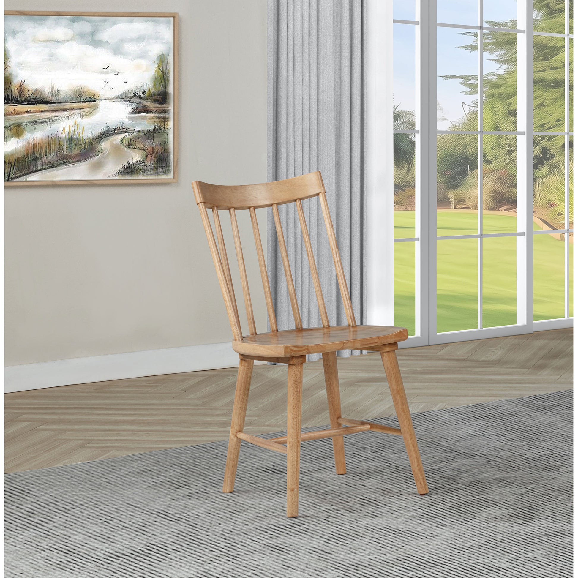Carlos Brown Solid Wood Dining Side Chair (Set of 2)