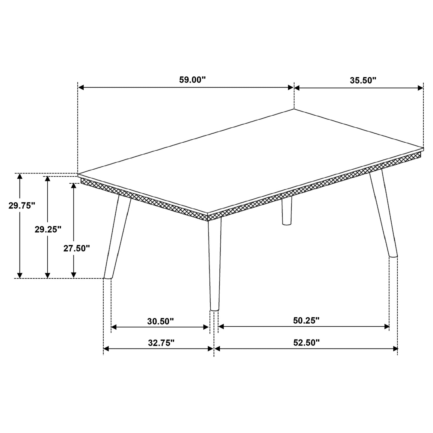 Dark Brown Rectangular Dining Table - Seats 4 for Dining Room