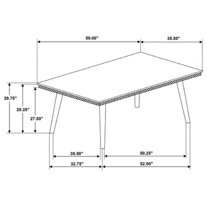 Dark Brown Rectangular Dining Table - Seats 4 for Dining Room