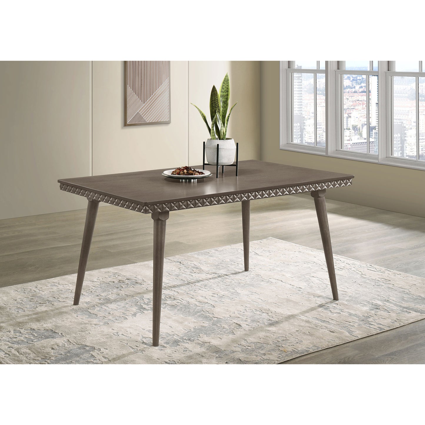 Perkins Dark Brown Rectangular Wood Dining Table
