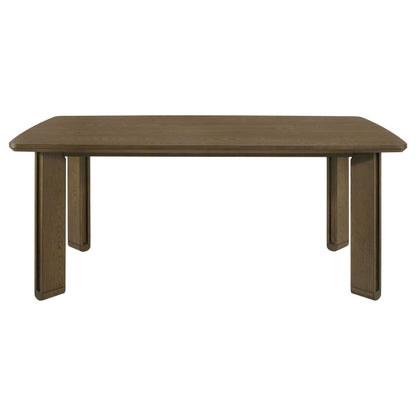 71-inch Brown Rubberwood Rectangular Dining Table for Dining Room
