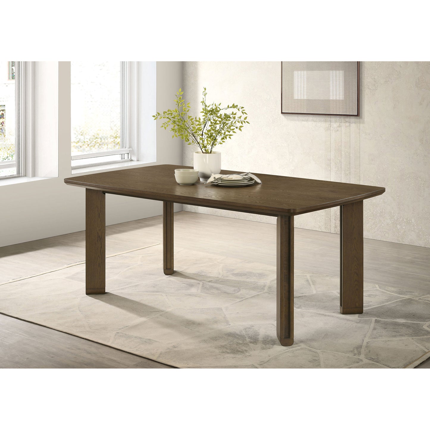 Crispin Brown Rectangular Wood Dining Table