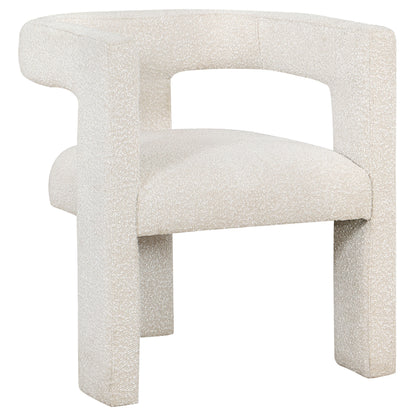 White Bouclé Side Chair - Dining Room Accent