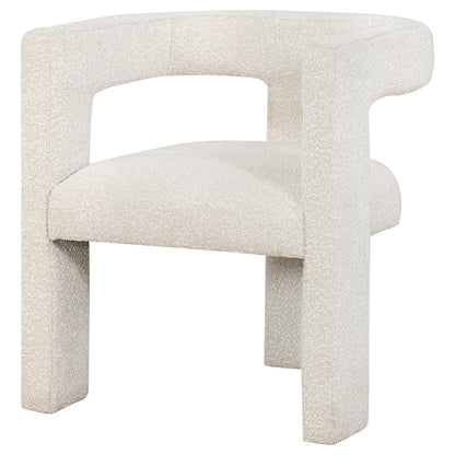 White Bouclé Side Chair - Dining Room Accent