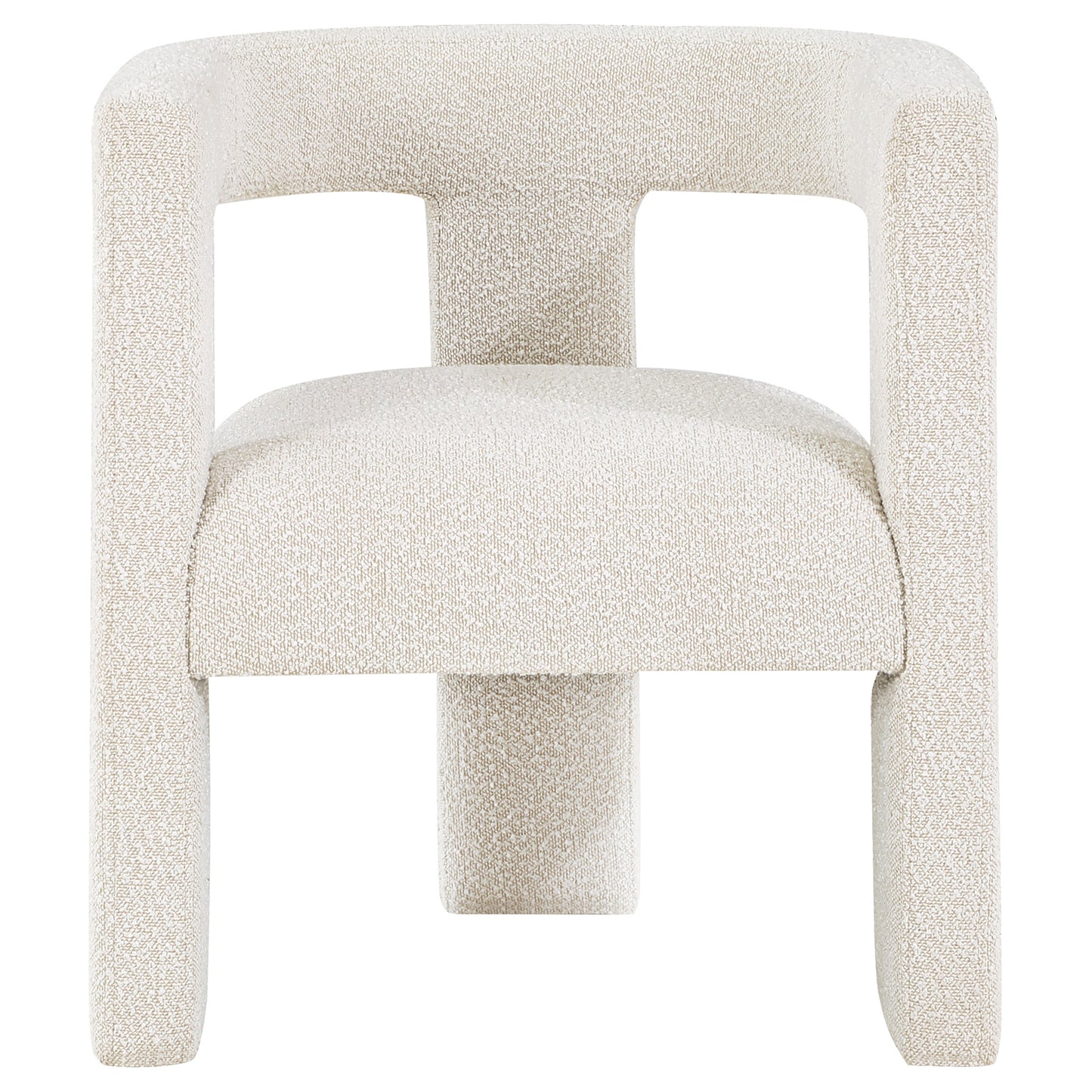 White Bouclé Side Chair - Dining Room Accent