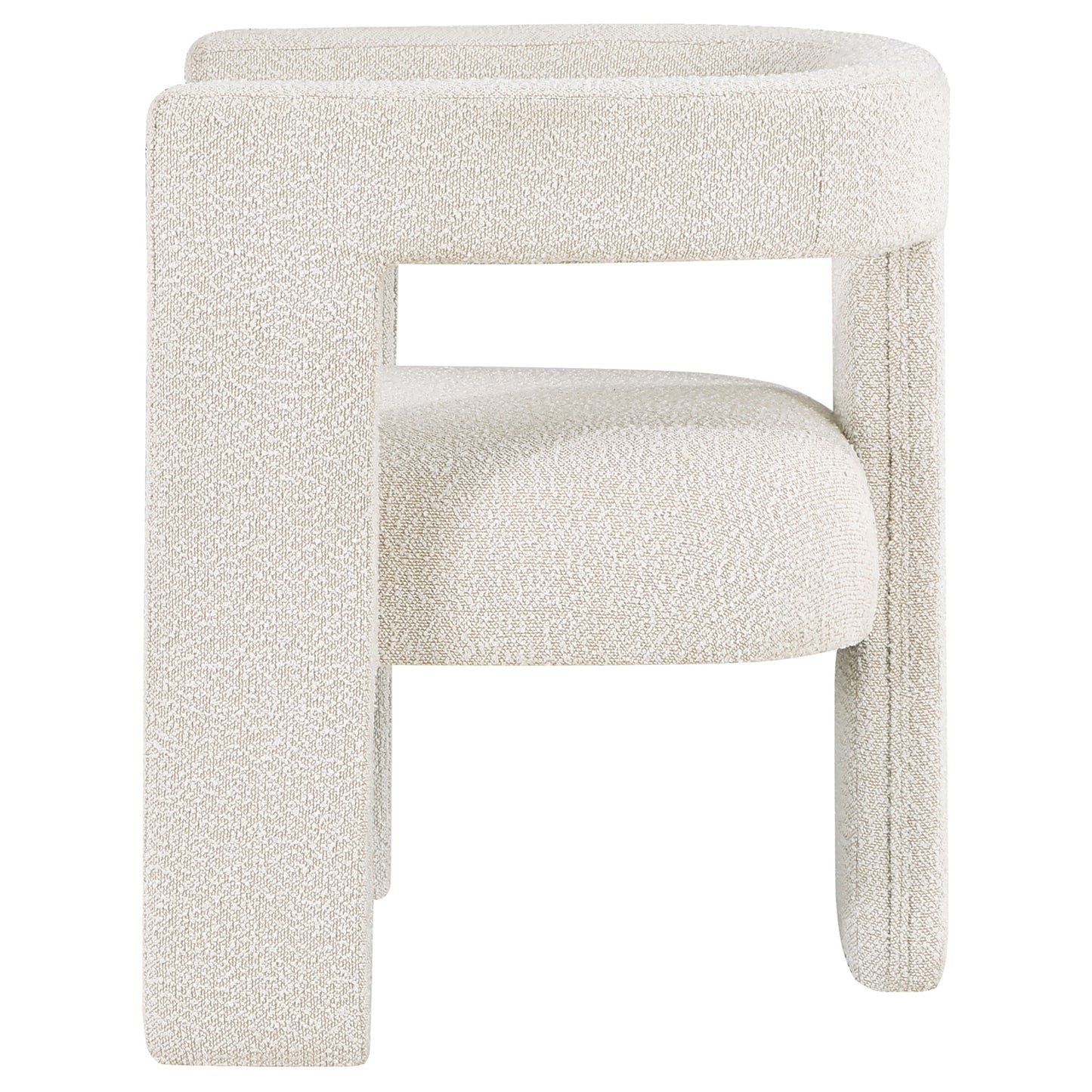 White Bouclé Side Chair - Dining Room Accent