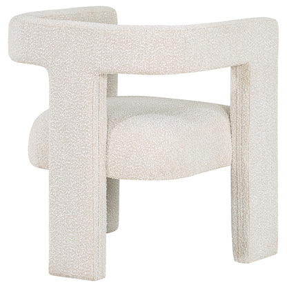 White Bouclé Side Chair - Dining Room Accent