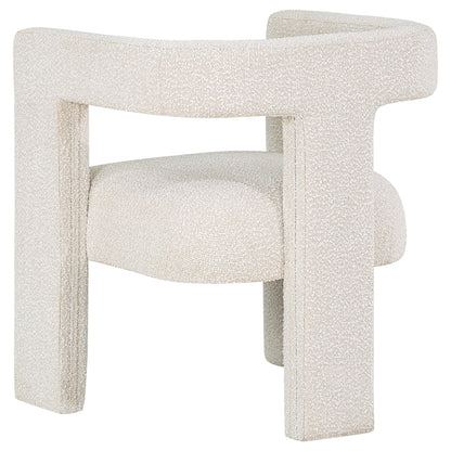 White Bouclé Side Chair - Dining Room Accent