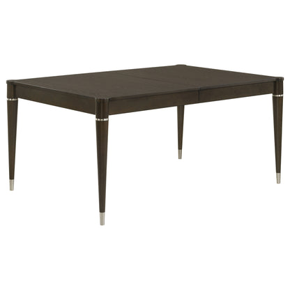 Ash Brown Rubberwood Dining Table with Removable Leaf for Dining Room