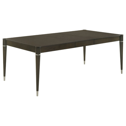 Ash Brown Rubberwood Dining Table with Removable Leaf for Dining Room