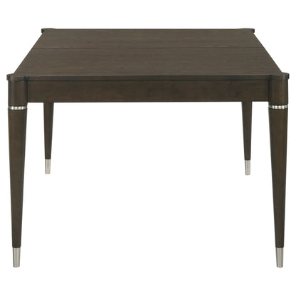 Ash Brown Rubberwood Dining Table with Removable Leaf for Dining Room