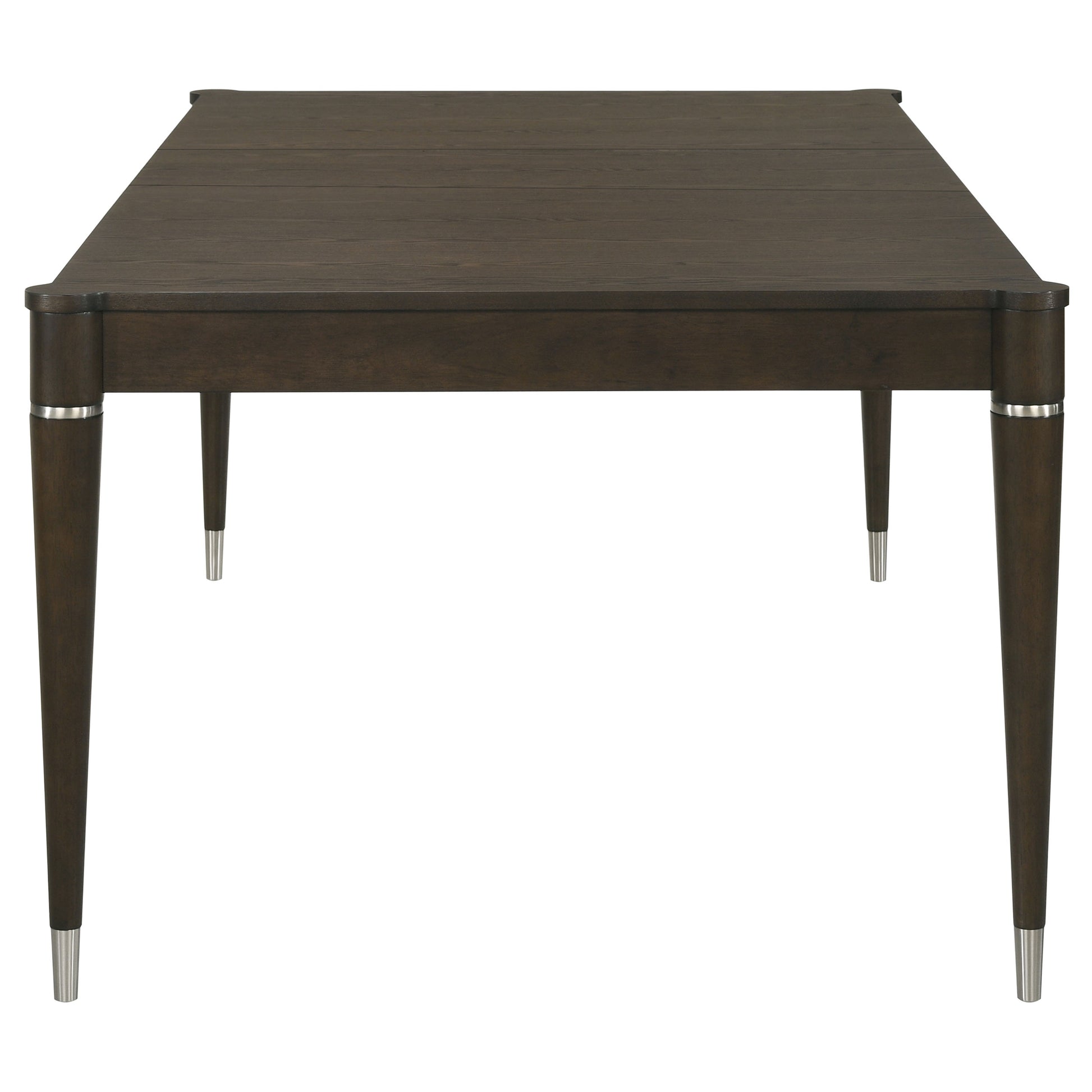 Ash Brown Rubberwood Dining Table with Removable Leaf for Dining Room