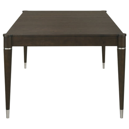 Ash Brown Rubberwood Dining Table with Removable Leaf for Dining Room