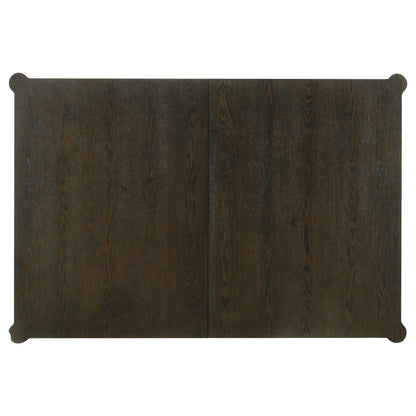 Ash Brown Rubberwood Dining Table with Removable Leaf for Dining Room