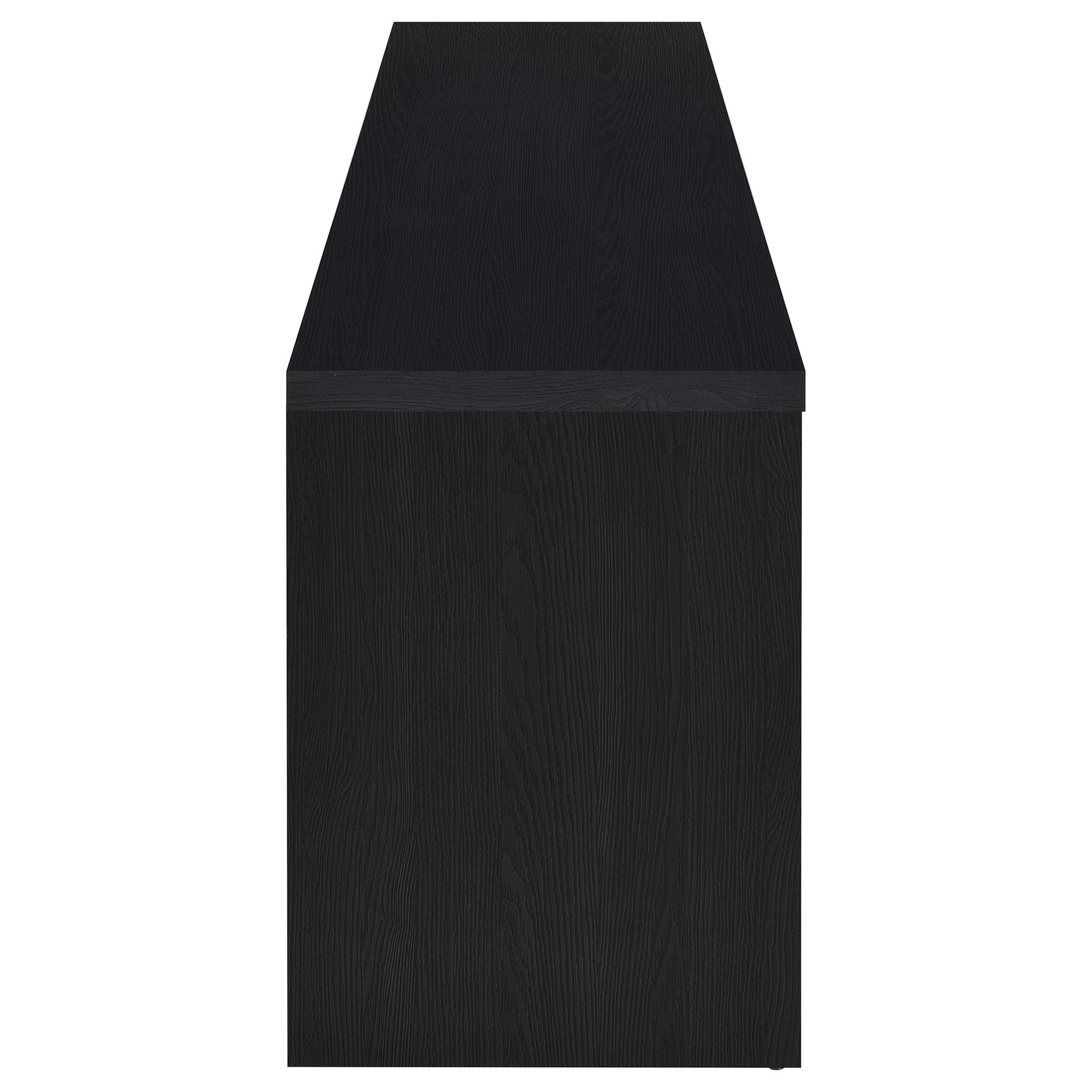 65 Inch TV Stand Black Engineered Wood
