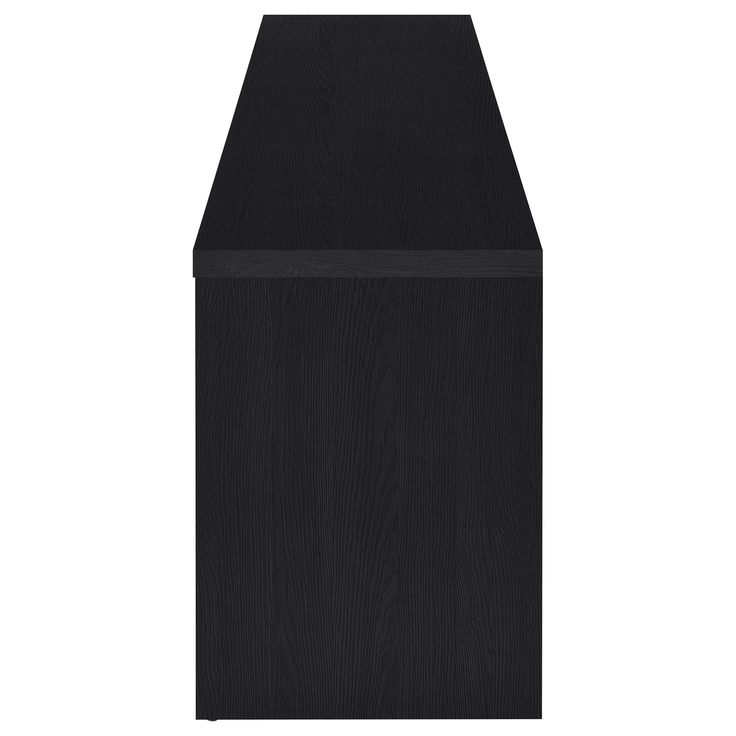 65 Inch TV Stand Black Engineered Wood
