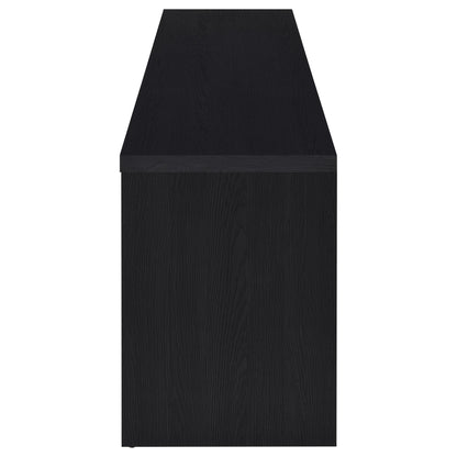 65 Inch TV Stand Black Engineered Wood