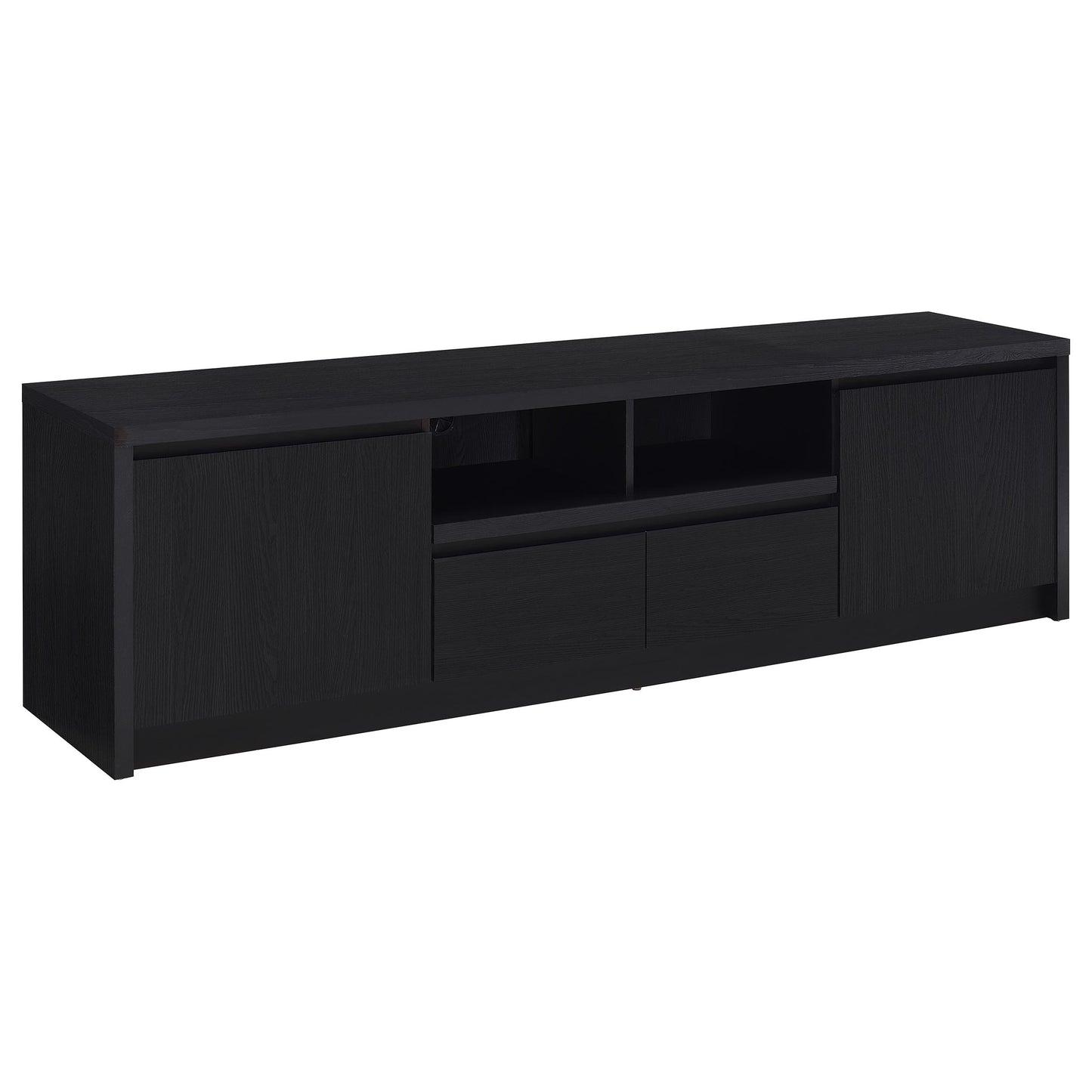 78 Inch Black TV Stand Contemporary Media Console