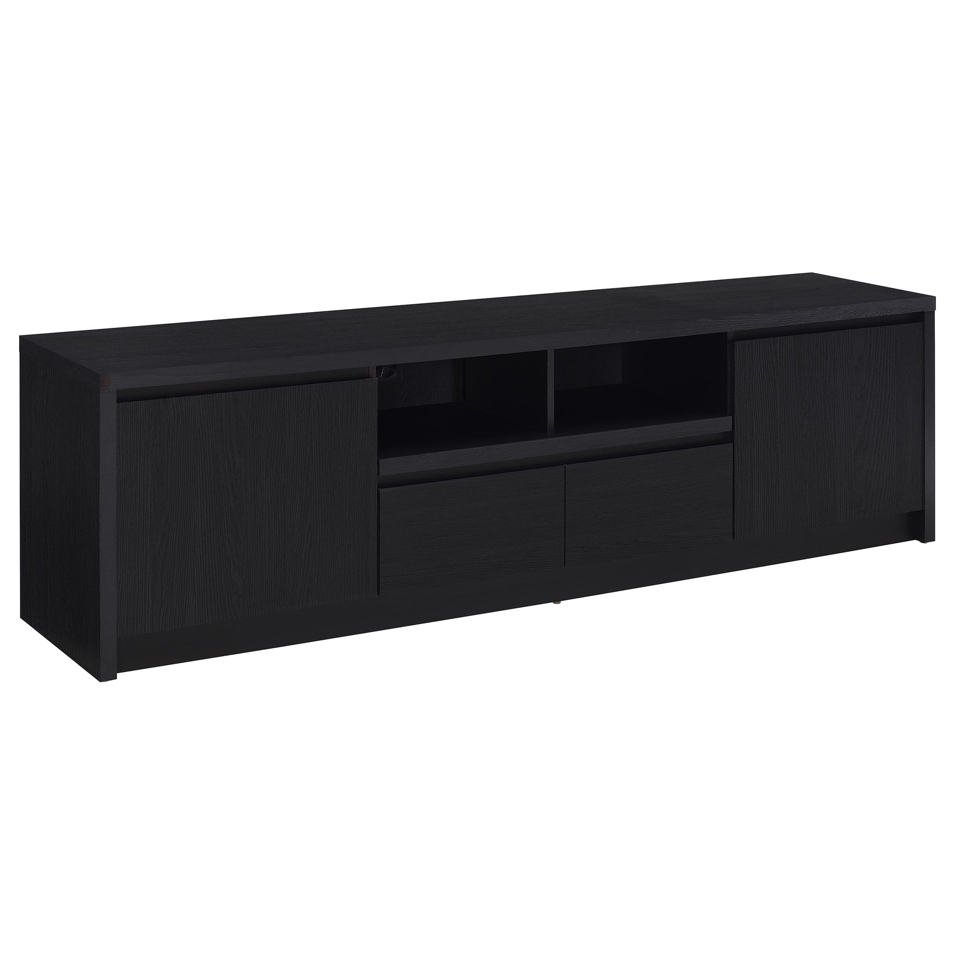 78 Inch Black TV Stand Contemporary Media Console