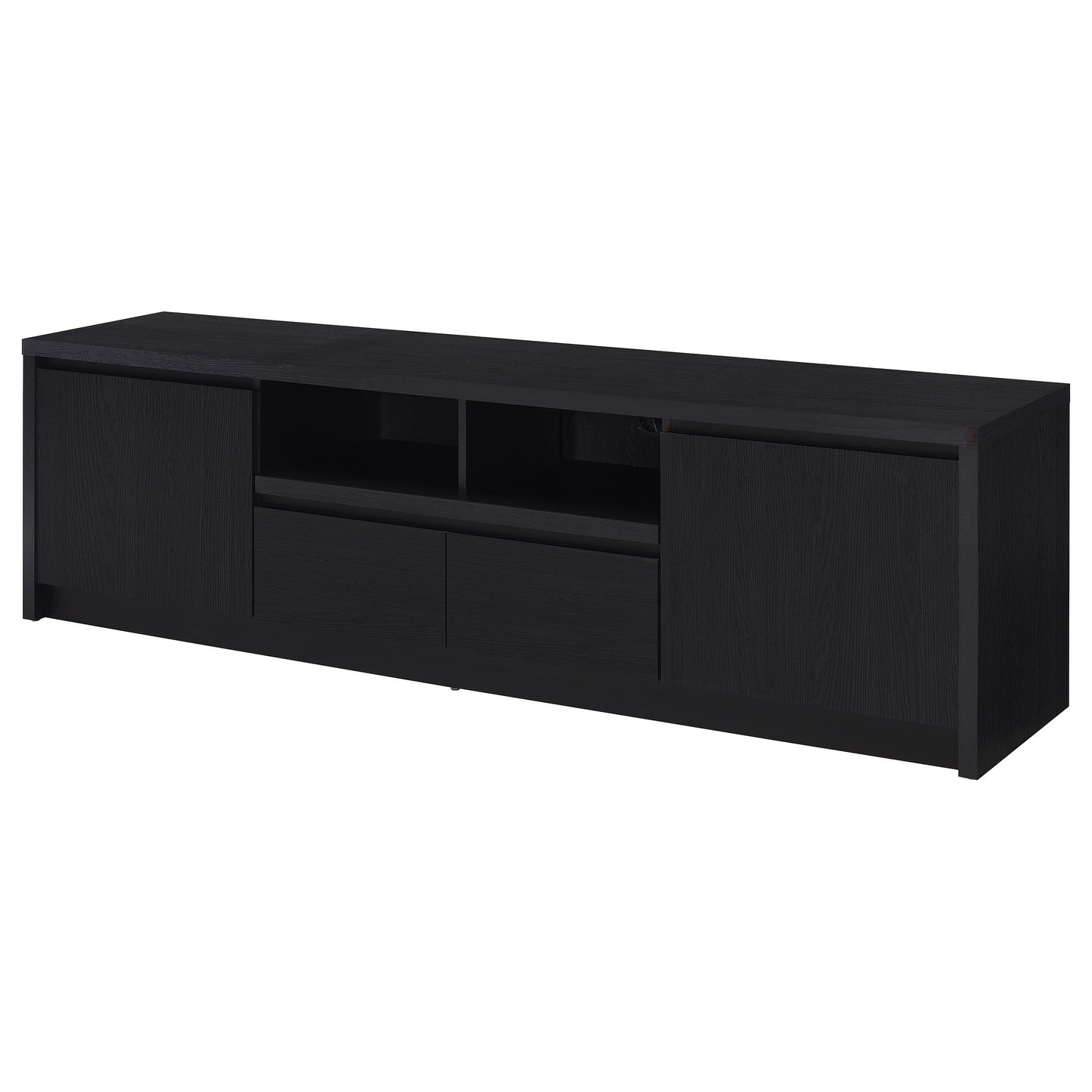 78 Inch Black TV Stand Contemporary Media Console