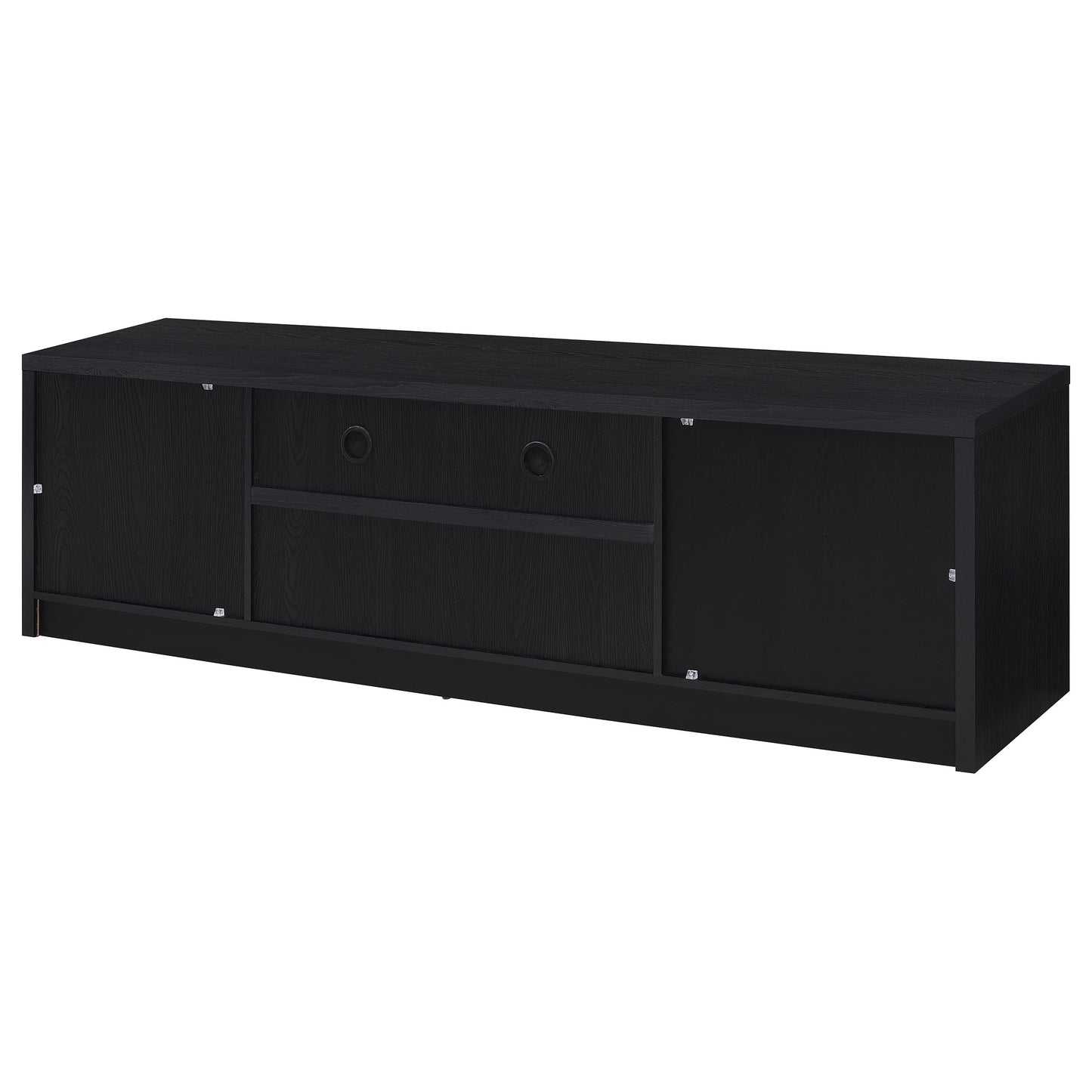 78 Inch Black TV Stand Contemporary Media Console