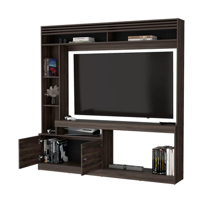 Walnut Entertainment Center - 50-59 Inch TV Storage for Living Room