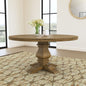 Rhea Rustic Honey Round Wood Dining Table
