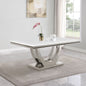 Allessandra White and Chrome Rectangular U-Shaped Base Dining Table