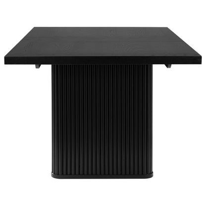 Houston Black Rectangular Double Pedestal Dining Table - 6 Seats