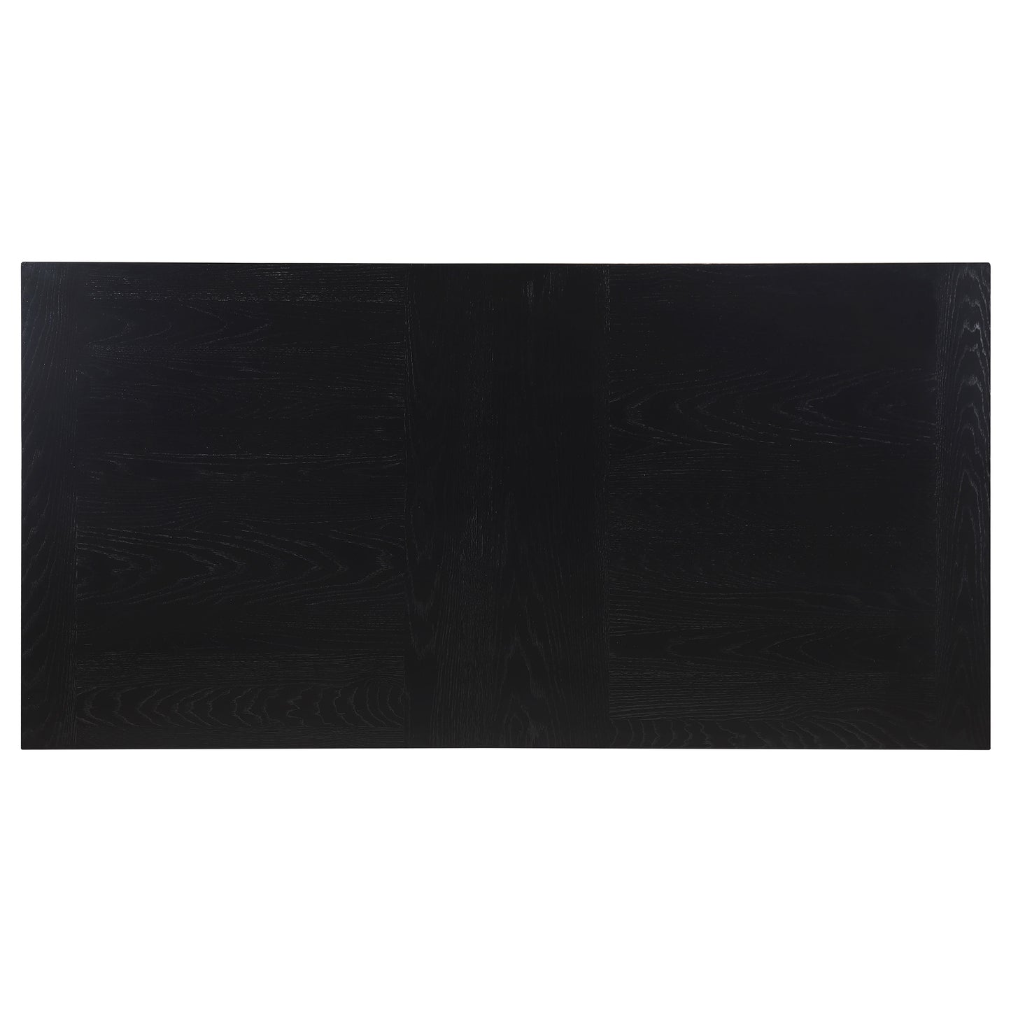 Houston Black Rectangular Double Pedestal Dining Table - 6 Seats