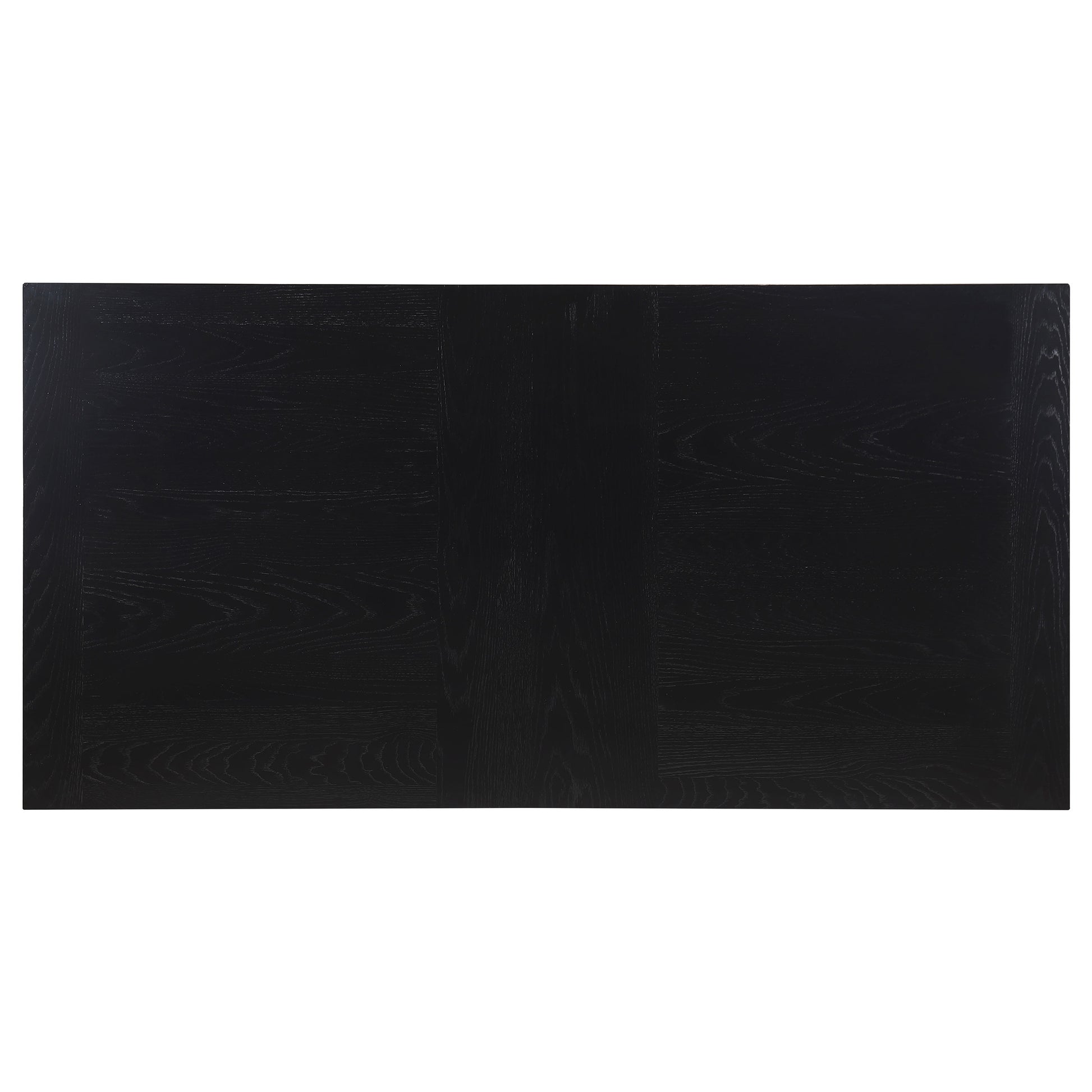Houston Black Rectangular Double Pedestal Dining Table - 6 Seats