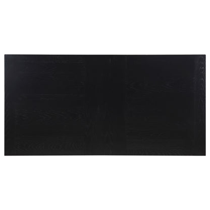 Houston Black Rectangular Double Pedestal Dining Table - 6 Seats