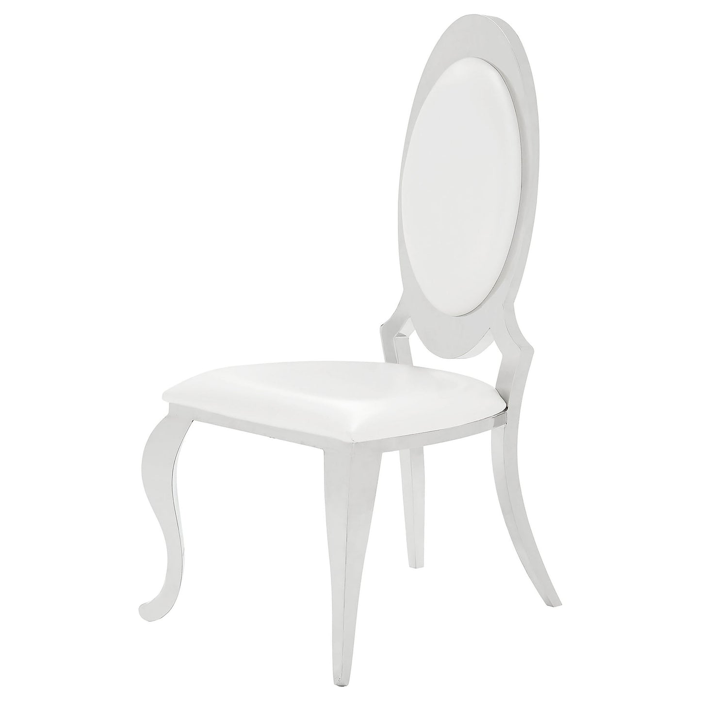 Creamy White Dining Chairs - Oval Queen Anne Back