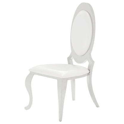 Creamy White Dining Chairs - Oval Queen Anne Back