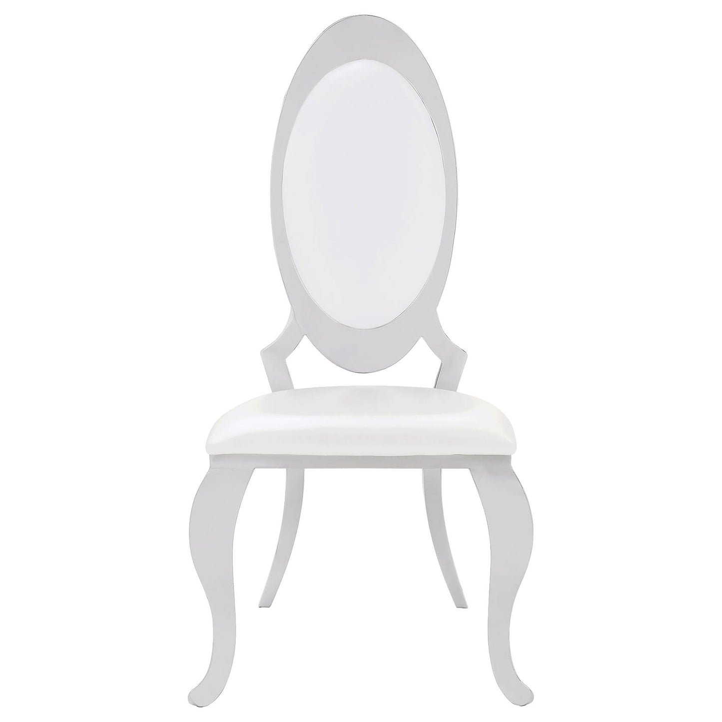 Creamy White Dining Chairs - Oval Queen Anne Back