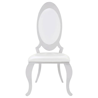 Creamy White Dining Chairs - Oval Queen Anne Back