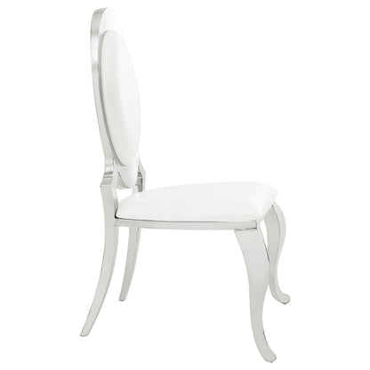Creamy White Dining Chairs - Oval Queen Anne Back