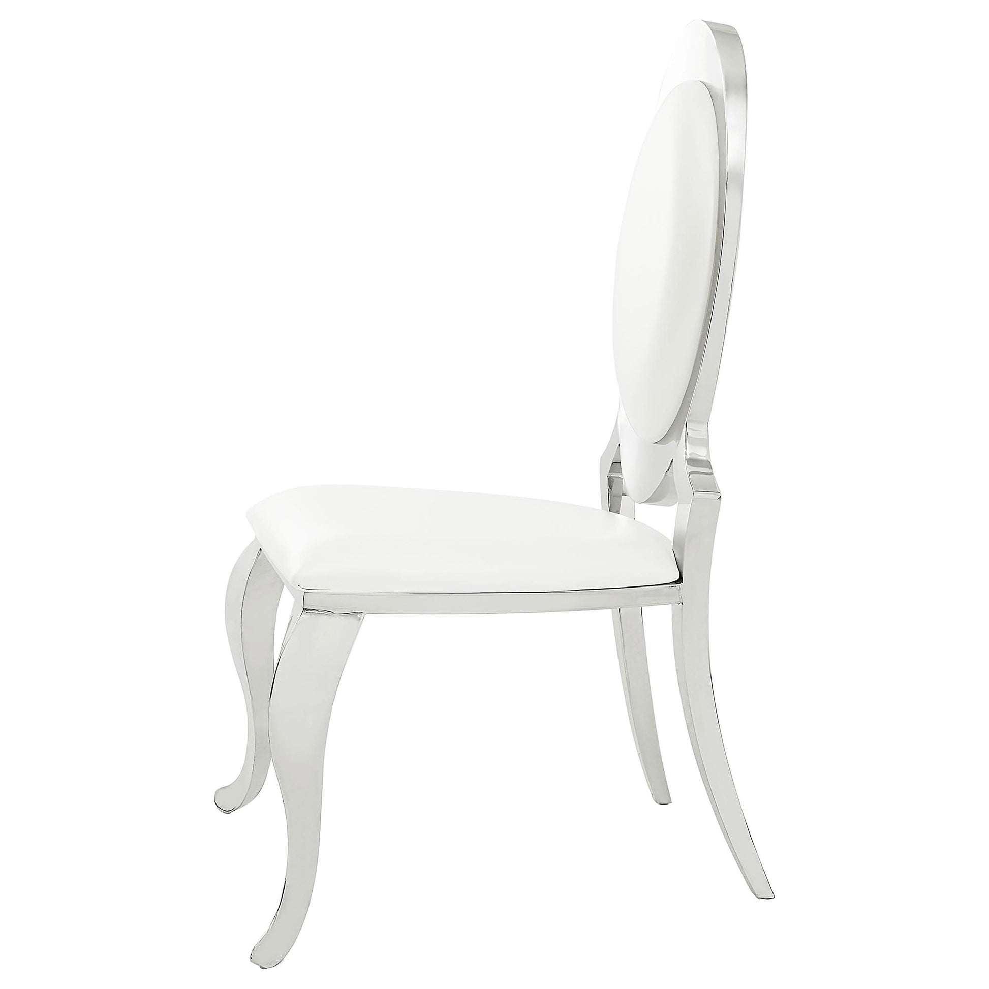 Creamy White Dining Chairs - Oval Queen Anne Back