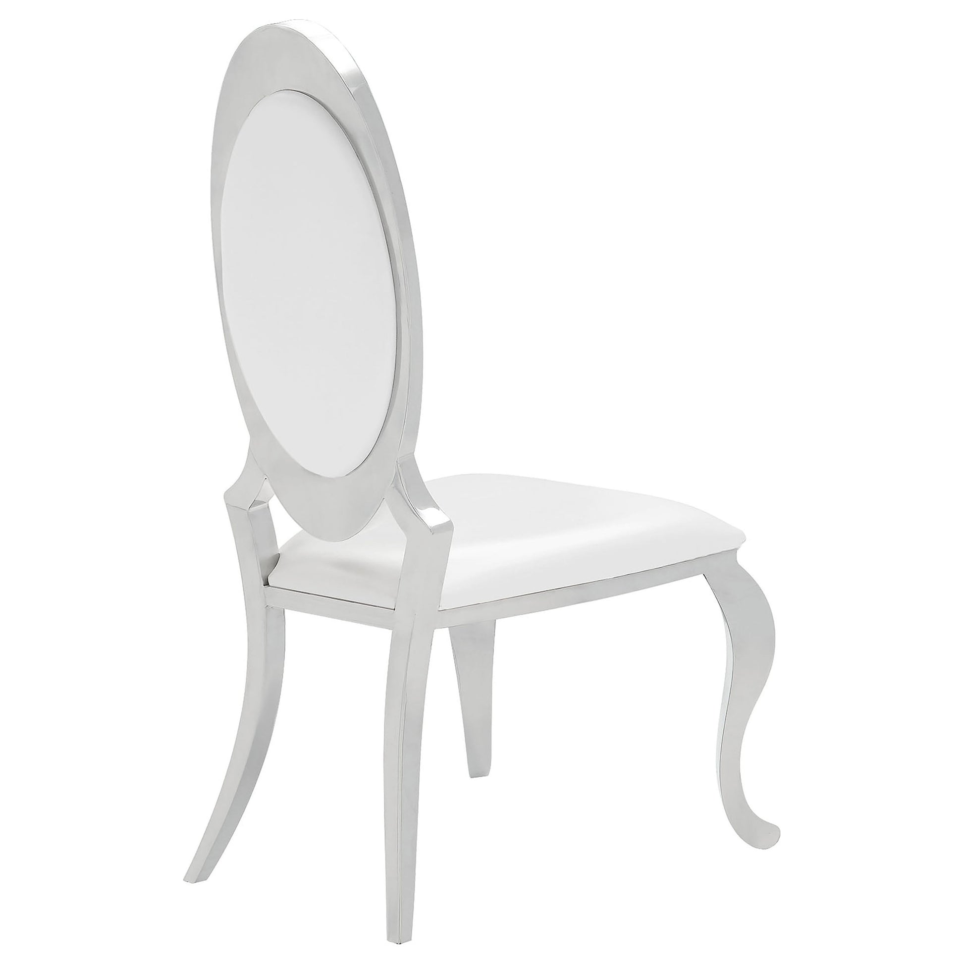 Creamy White Dining Chairs - Oval Queen Anne Back
