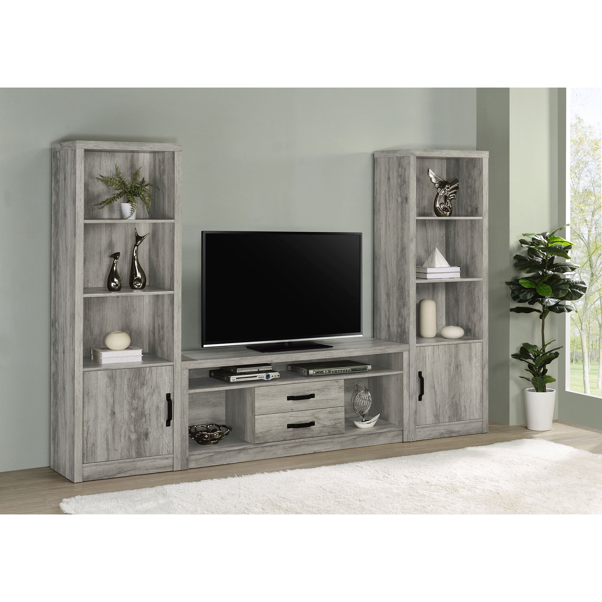 Conifer Grey Driftwood 3-piece TV Entertainment Center