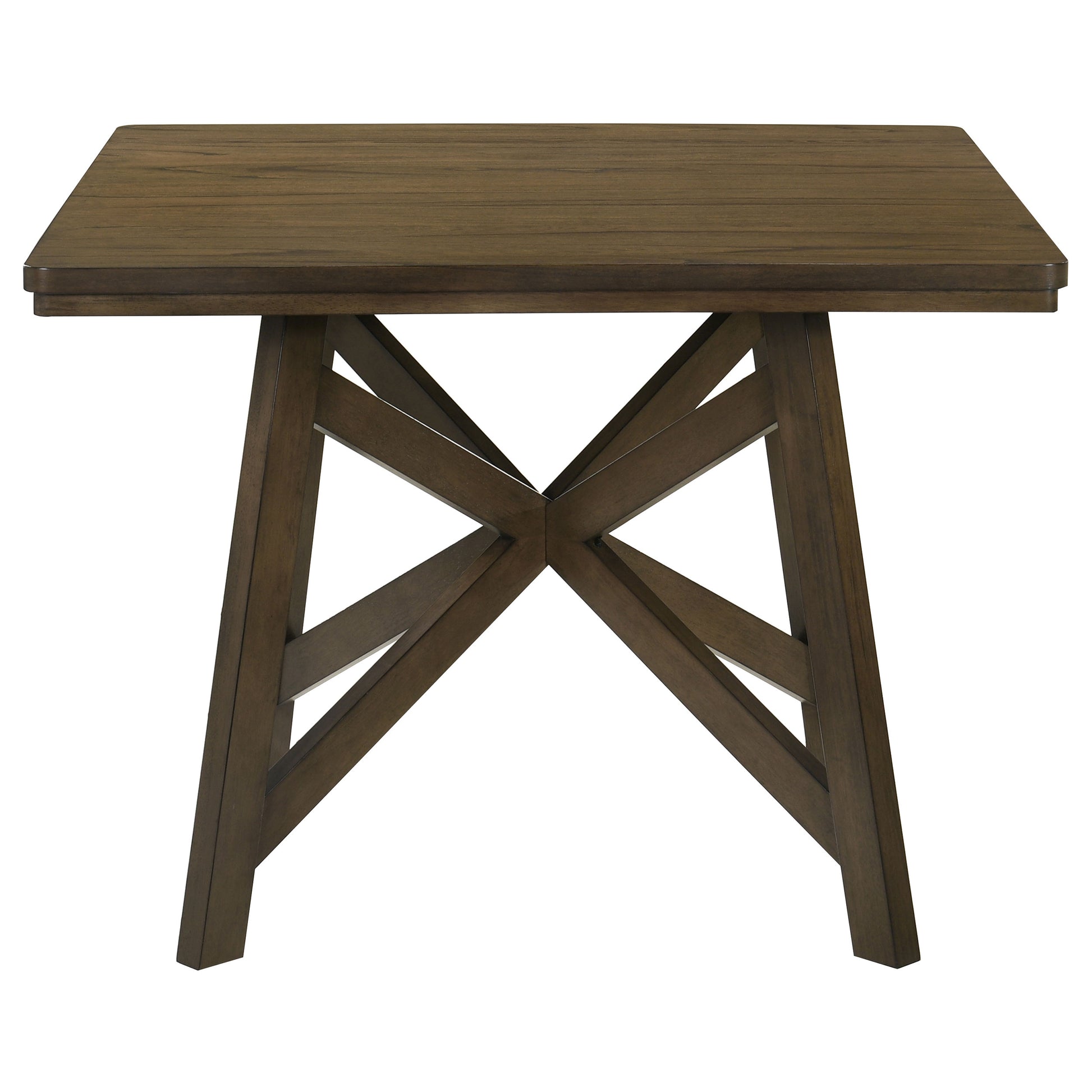 Square Brown Dining Table, 47-inch Square Counter Height